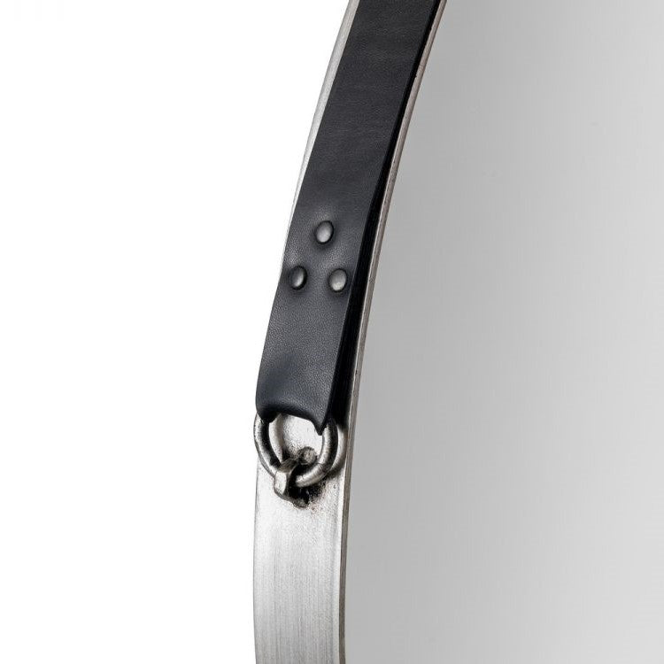 Opera Round Pewter Mirror