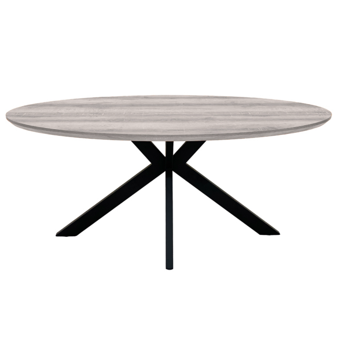 Malin Oval Dining Table 2.2m Grey
