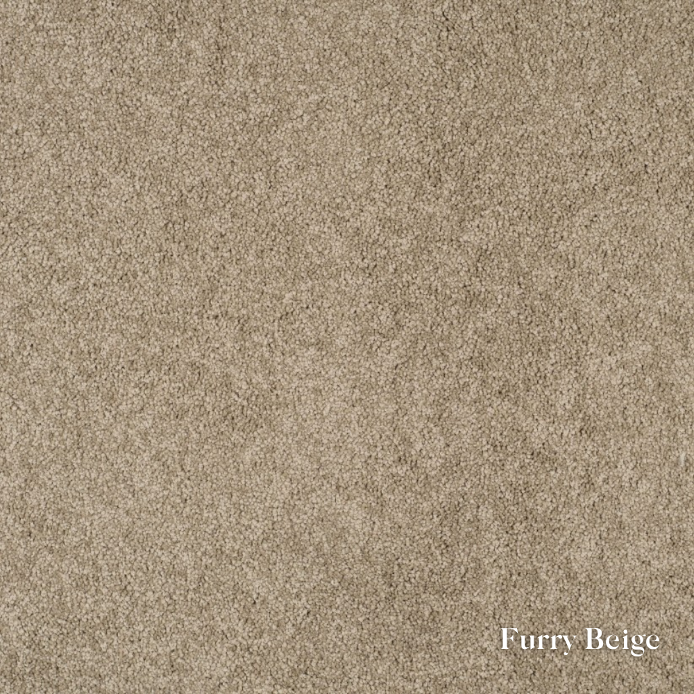 Textured beige color swatch with 'Furry Beige' label