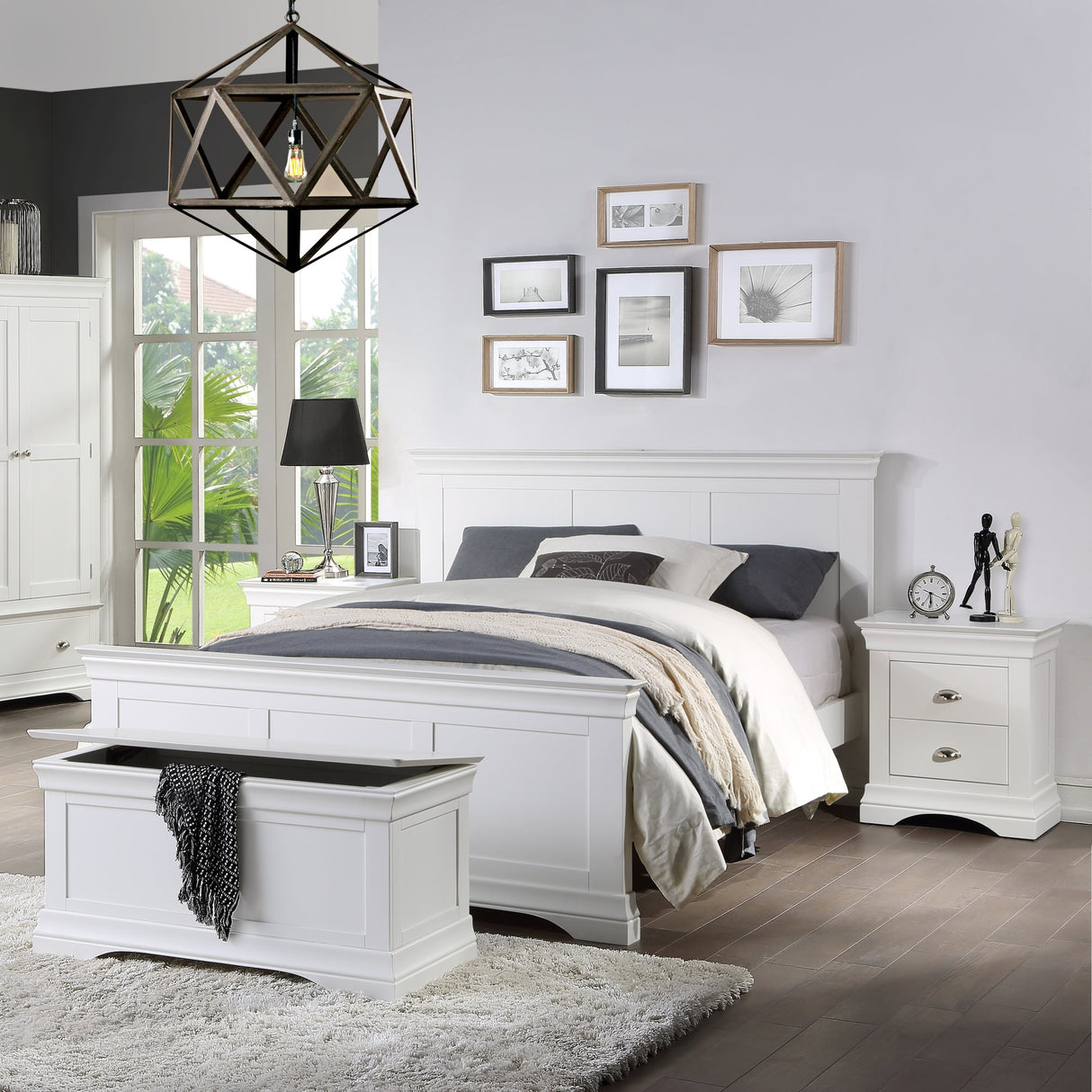 Bella Bedstead, Wooden Bedframe, White Bed