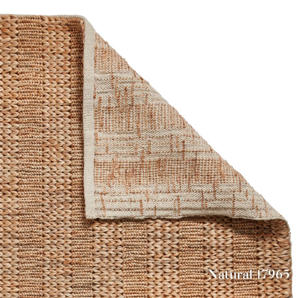 Add some style with the Bazaar Jute Natural Hand Woven Rugs offering strong & organic class with sustainable jute, wool & polyester in a flat weave design