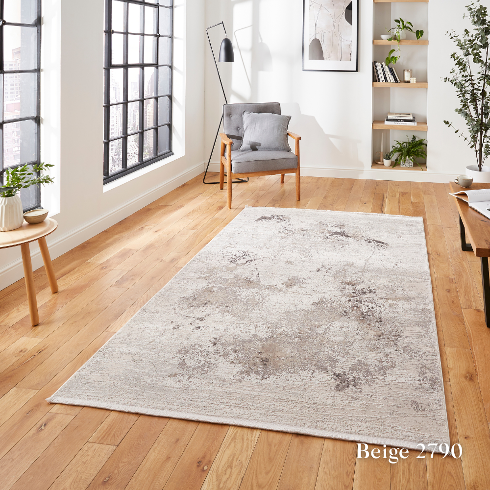 Elevate your living with the Bellagio Modern Abstract Machine Made Rugs range with soft viscose-acrylic blend, durable machine made quality & modern style.