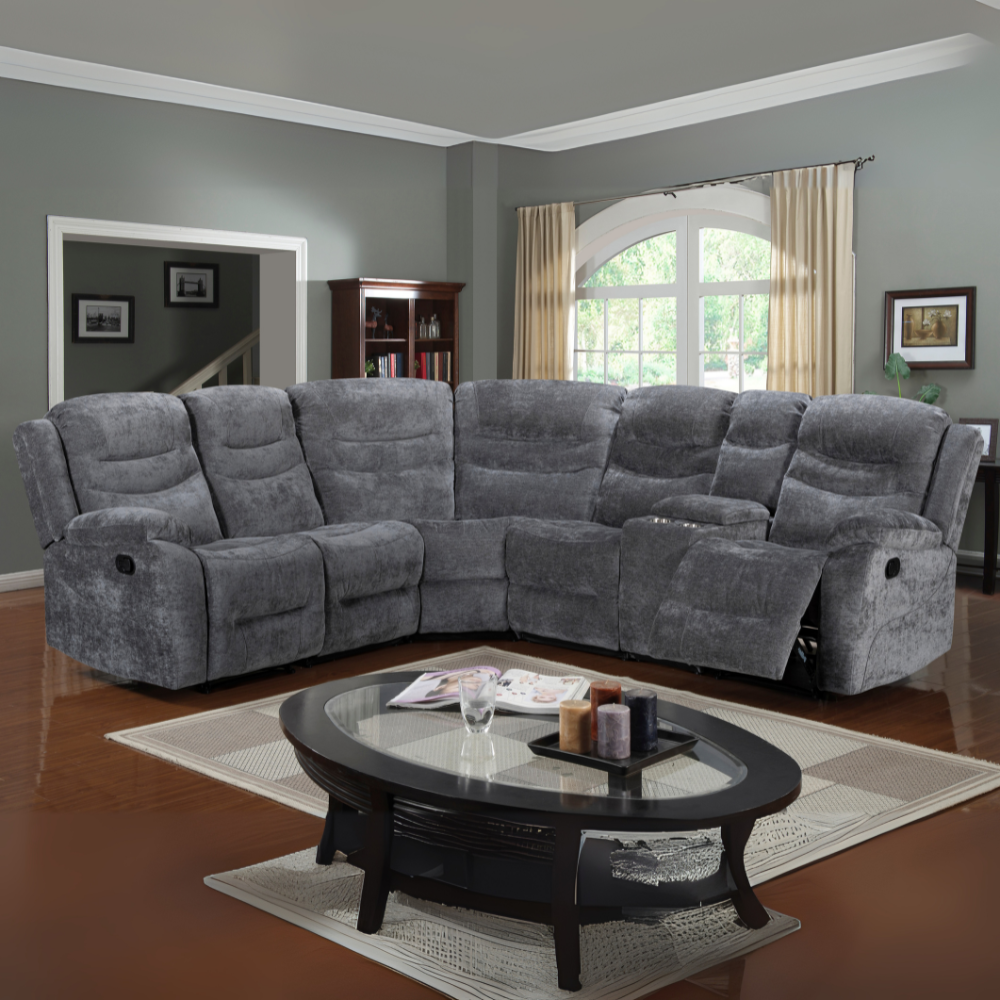 Relax in style with the Bentley Recliner Sofa in Grey featuring plush comfort, manual recline and modern design for the perfect living room upgrade