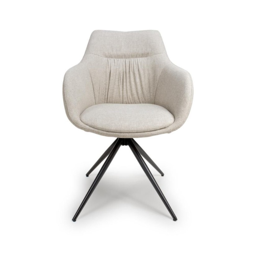 The Boden Carver Barstool in Sage Green, Natural or Brick blends modern style with comfort, plush fabric upholstery, sleek metal legs