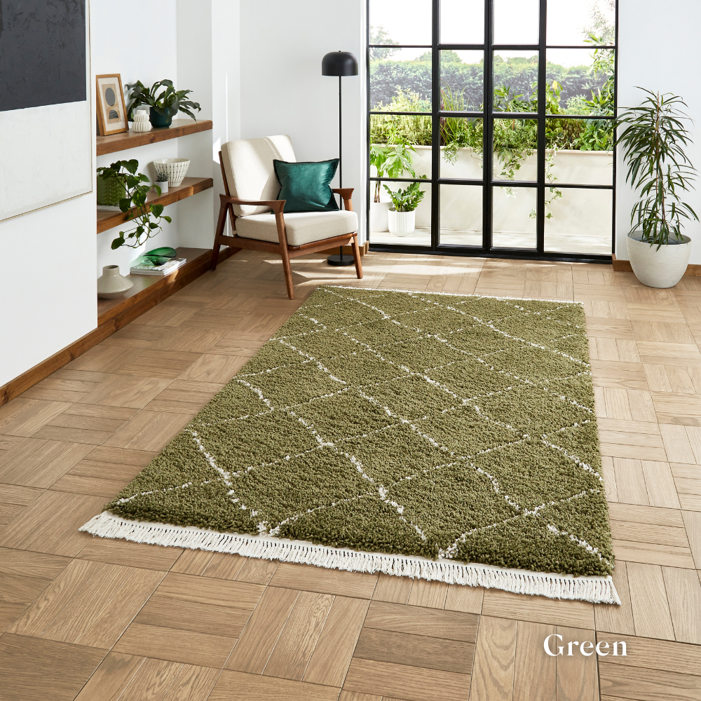 Add bohemian charm with Boho Berber Machine Made Shaggy Rugs range featuring plush shaggy pile, durable polypropylene and stylish fringes.