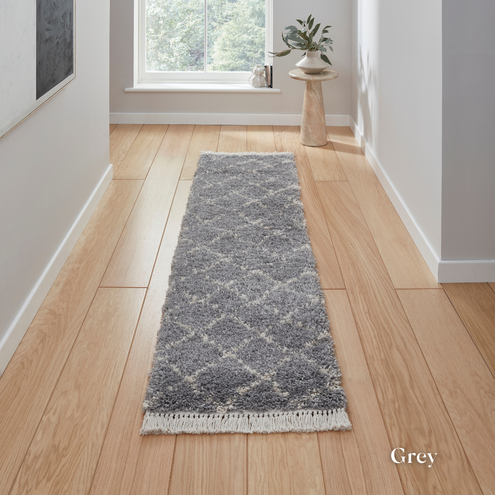 Add bohemian charm with Boho Berber Machine Made Shaggy Rugs range featuring plush shaggy pile, durable polypropylene and stylish fringes.