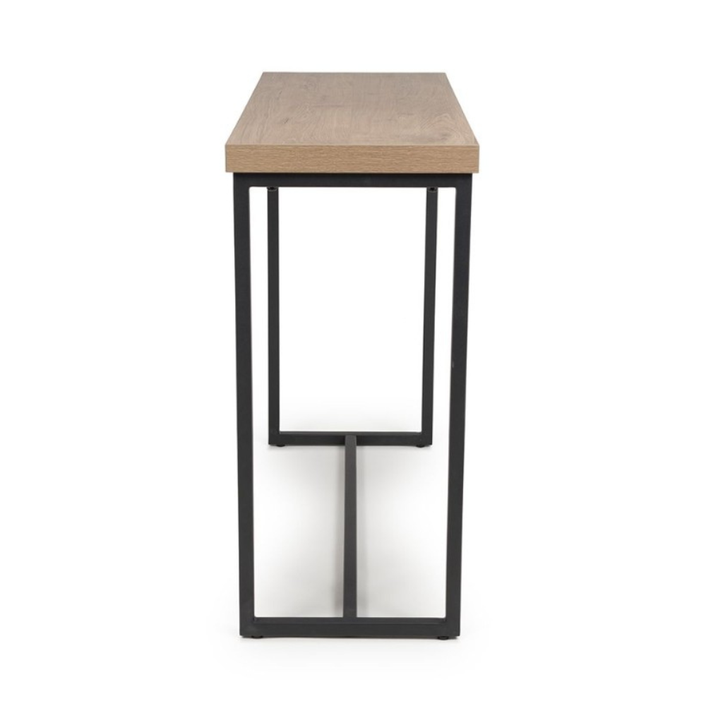 The Boston Console Table in Rustic Oak offers a SmarTops® surface, robust iron legs and a generous design, ideal for guests and daily activities.