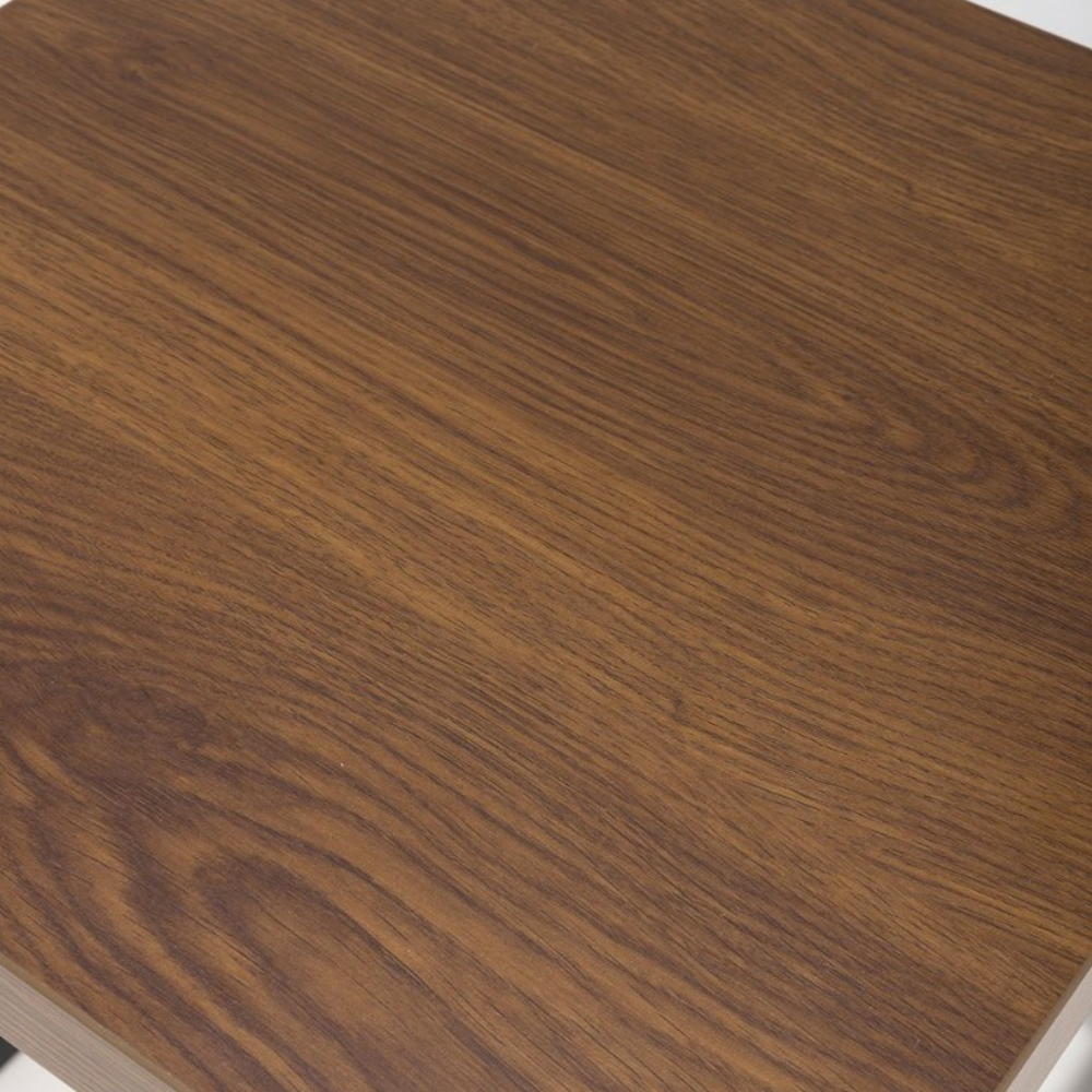 The Boston End Table in Smoked Oak boasts a robust SmarTops® surface, resilient iron legs and a stylishly compact design to compliment any decor.