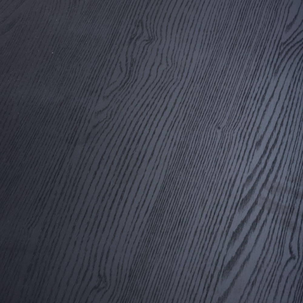 The Boston Square Table 800 x 800mm in Black Ash, boasts a stylish black ash veneer surface paired with a robust metal base.