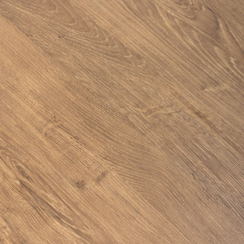 The Boston Square Table 800 x 800mm in Rustic Oak, showcases a cozy oak veneer surface paired with a robust metal base, ideal for dining environments.