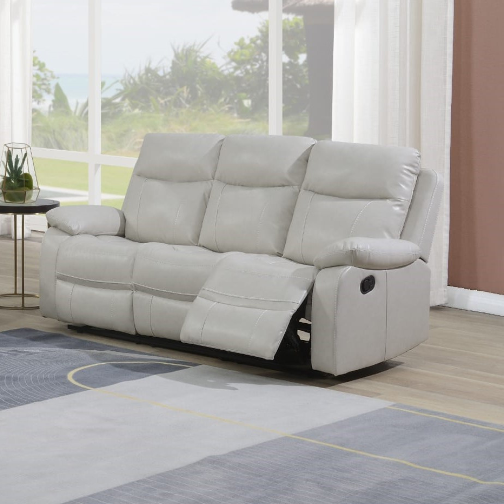 Brittas Recliner Sofa - Beige Leathaire