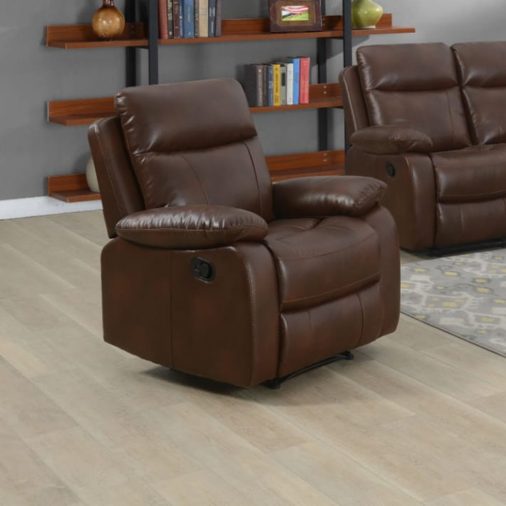 The Brittas Recliner Sofa in Tan Leathaire features padded headrests, armrests, multiple size options & nationwide delivery all over Ireland!