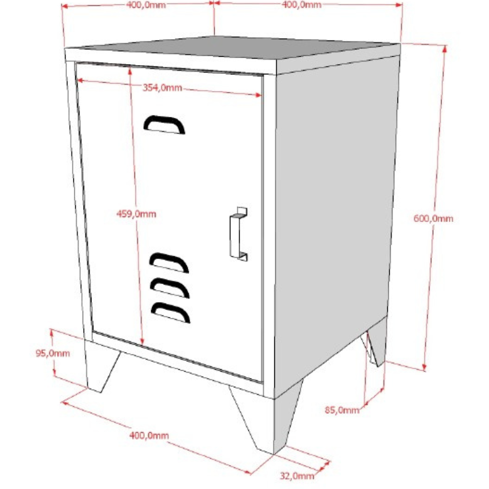 The Bronxx Bedside Locker in White comes with a matte finish, Belgian design, metal build and bold industrial look, a perfect nightstand for essentials