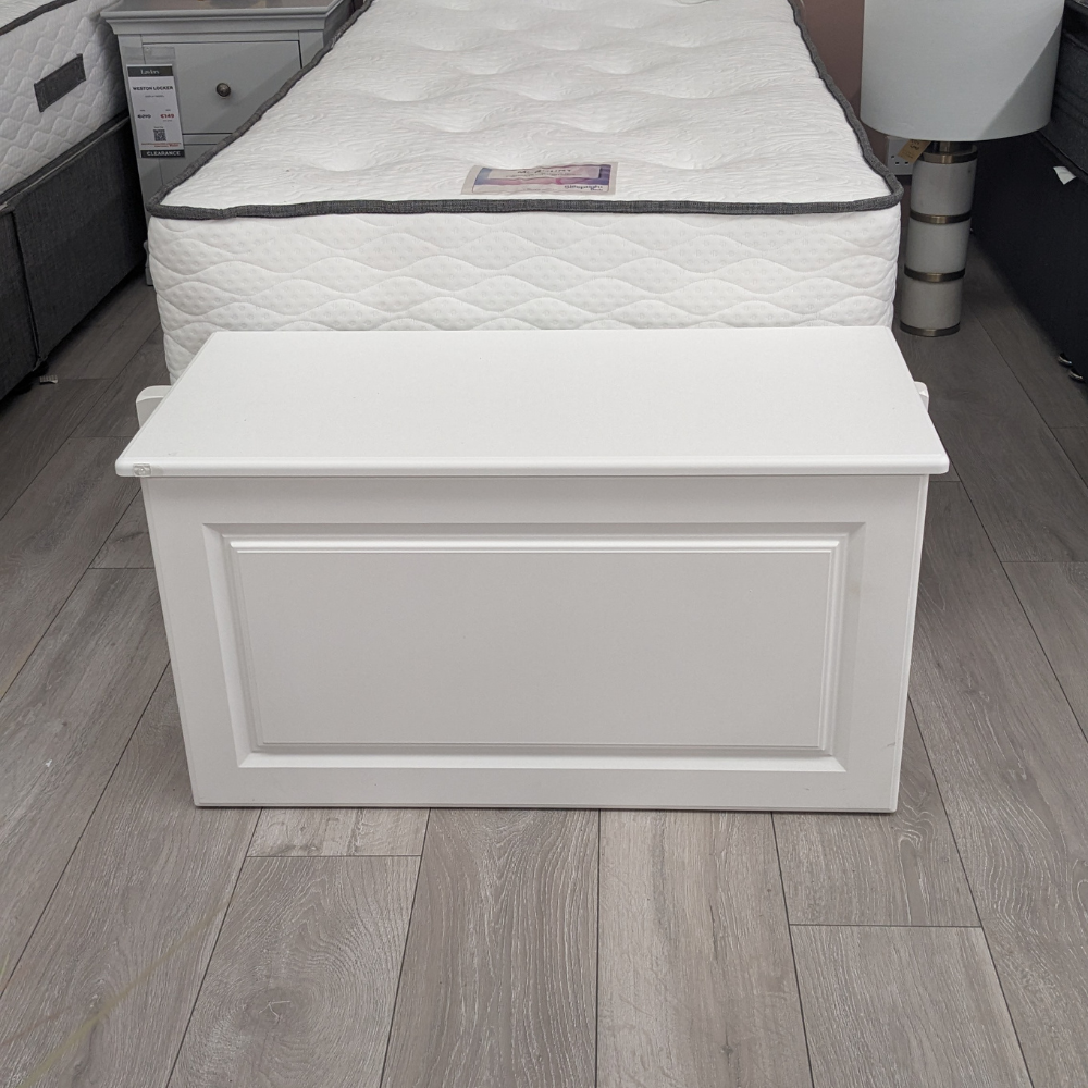 The Brosna Blanket Box in White features versatile storage, timeless design and multi functional use, a stylish addition to any bedroom setting