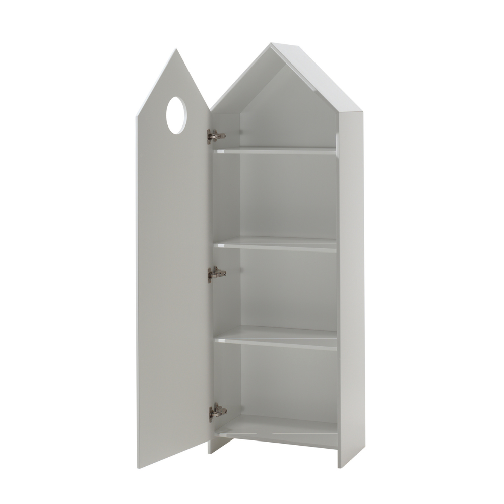 The VIPACK Casami Kids Wardrobe in Old Pink features beach house design, white frame & cozy MDF closet with shelves, making a playful and practical addition
