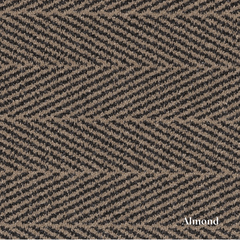 Textured fabric with a zigzag pattern in almond color