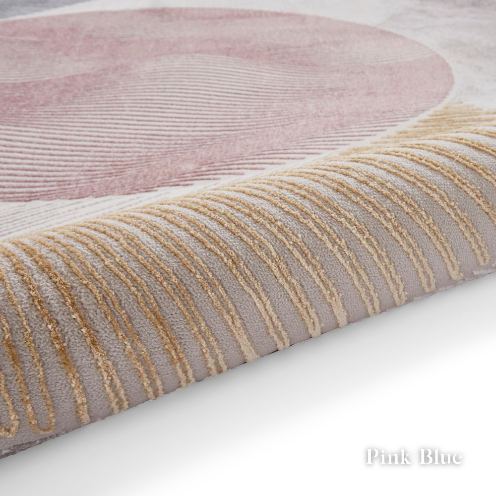 Elevate your style with the Creation Modern Abstract Machine Made Rugs Range featuring metallic yarn, textured piles and artistic pattern.