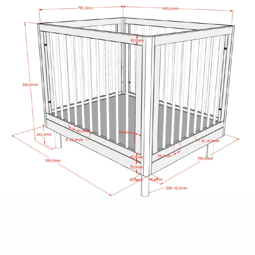 The Forrest Baby Playpen 95 x 75cm in Oak features 3 height adjustable base and high quality European oak, a safe, stylish and durable design