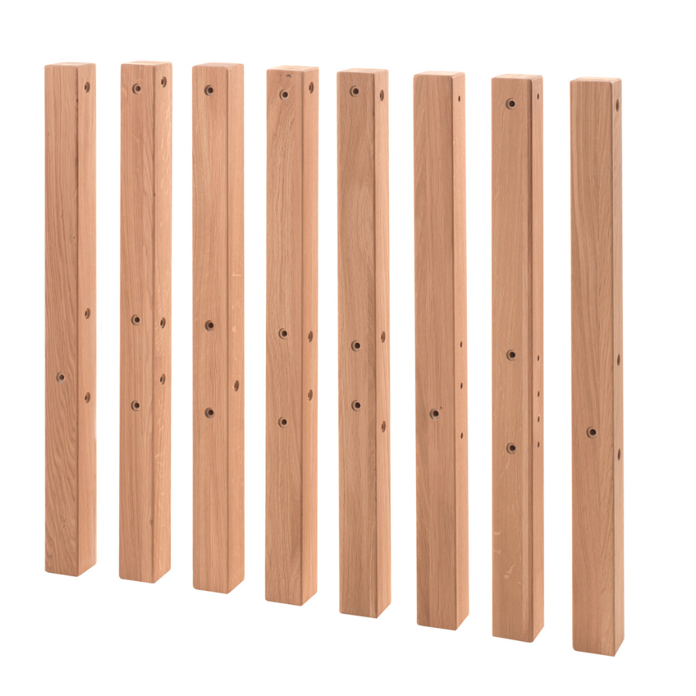 The Forrest Oak Kids Bunk Bed with Safety Rail offers strong oak material, a safety rail for added protection and a natural lacquered finish