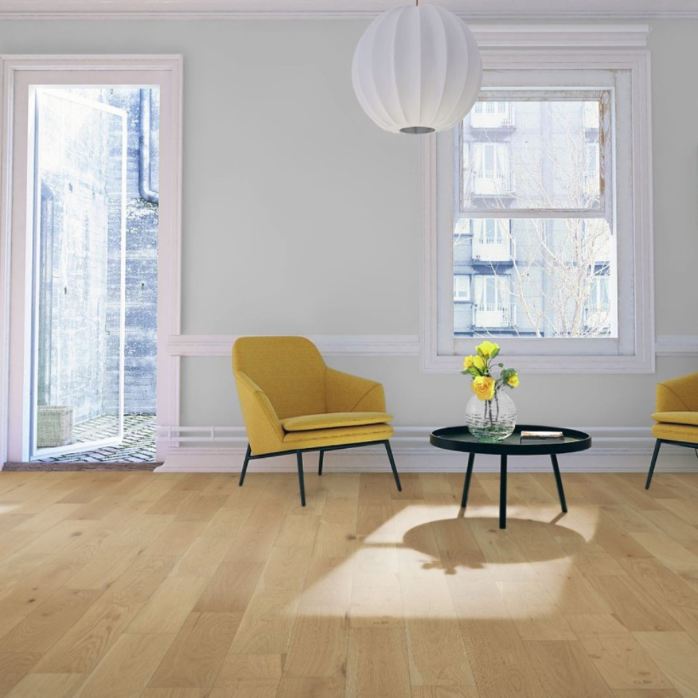 The Whisper Oak Engineered Flooring - 14mm features warm tones, brushed matt lacquer, multi-layer stability and easy installation for any interior