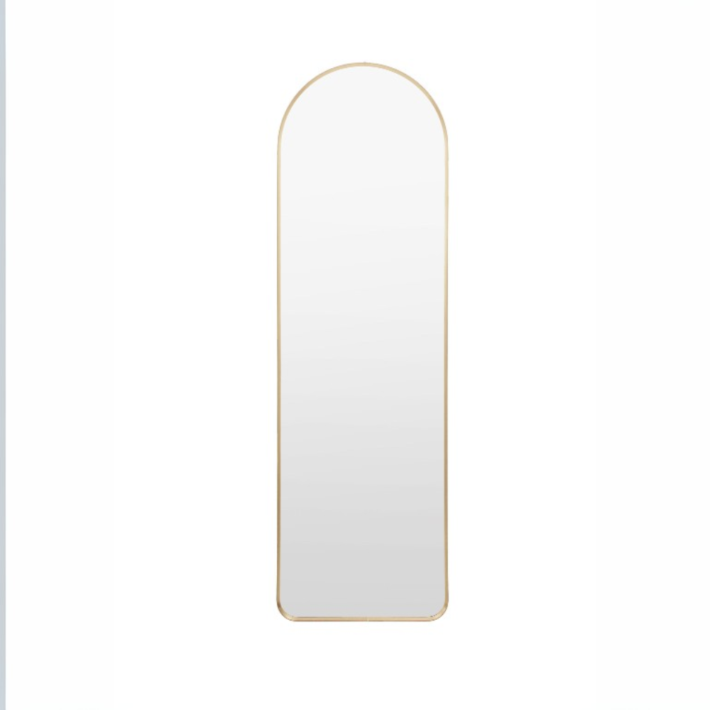Add elegance with the Gallery Holworth Arch Mirror in Gold featuring a timeless arch design, gold frame, and versatile style.