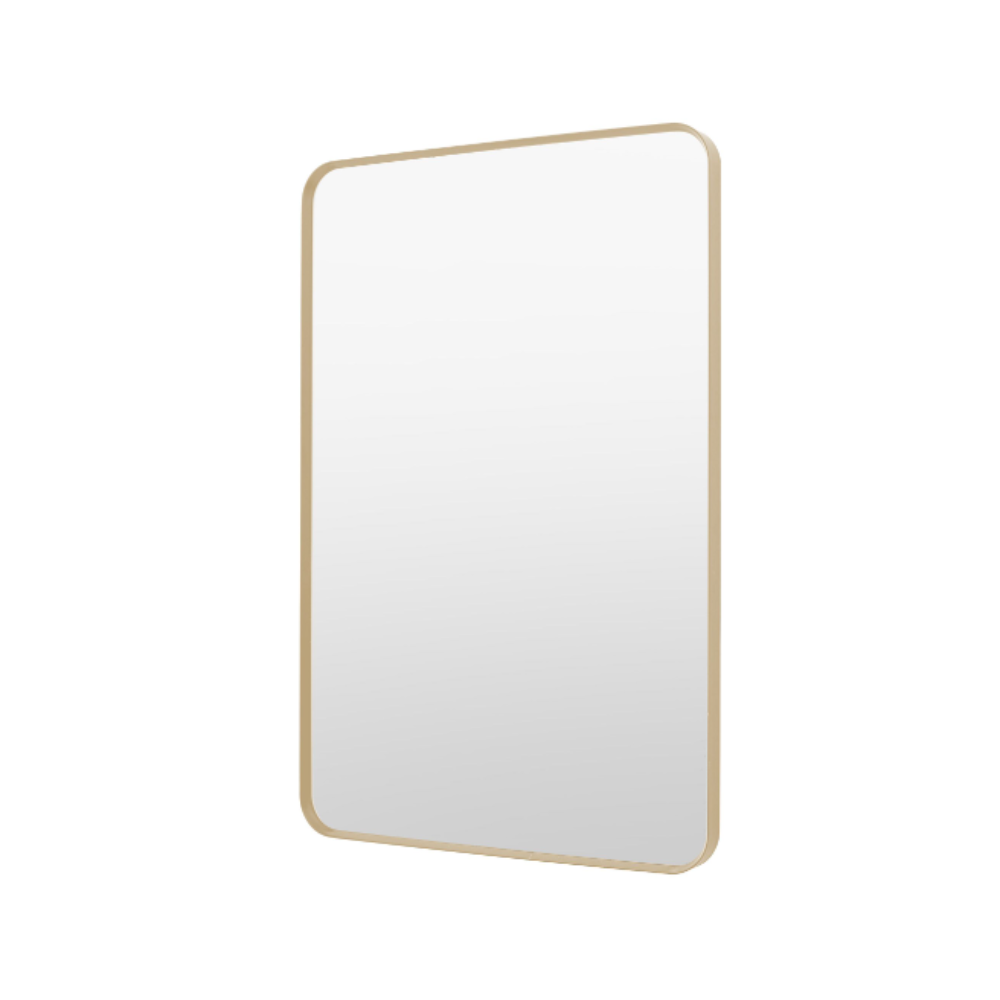 The Gallery Holworth Rectangle Mirror in Gold with an elegant gold frame, spacious rectangular design and versatile style