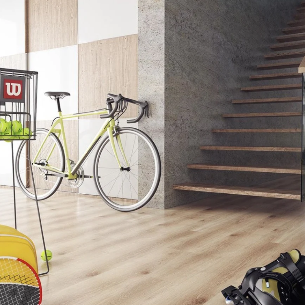 The Gdansk Oak Laminate Flooring - 12mm features AC4 durable, Express Click installation and underfloor heating compatible.