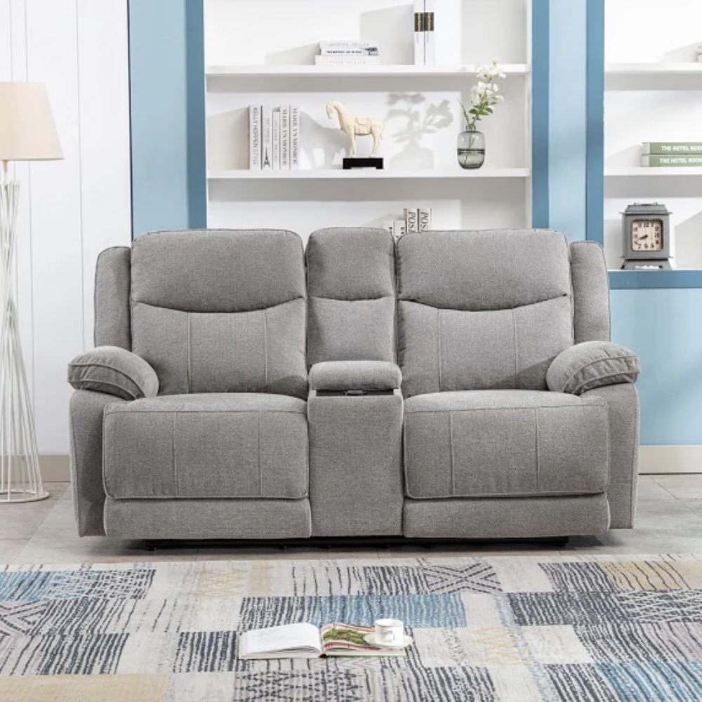 The Light Grey Hayden Electric Recliner Sofa features USB connections, wireless charging and a smooth electronic recline in a variety of seating options.