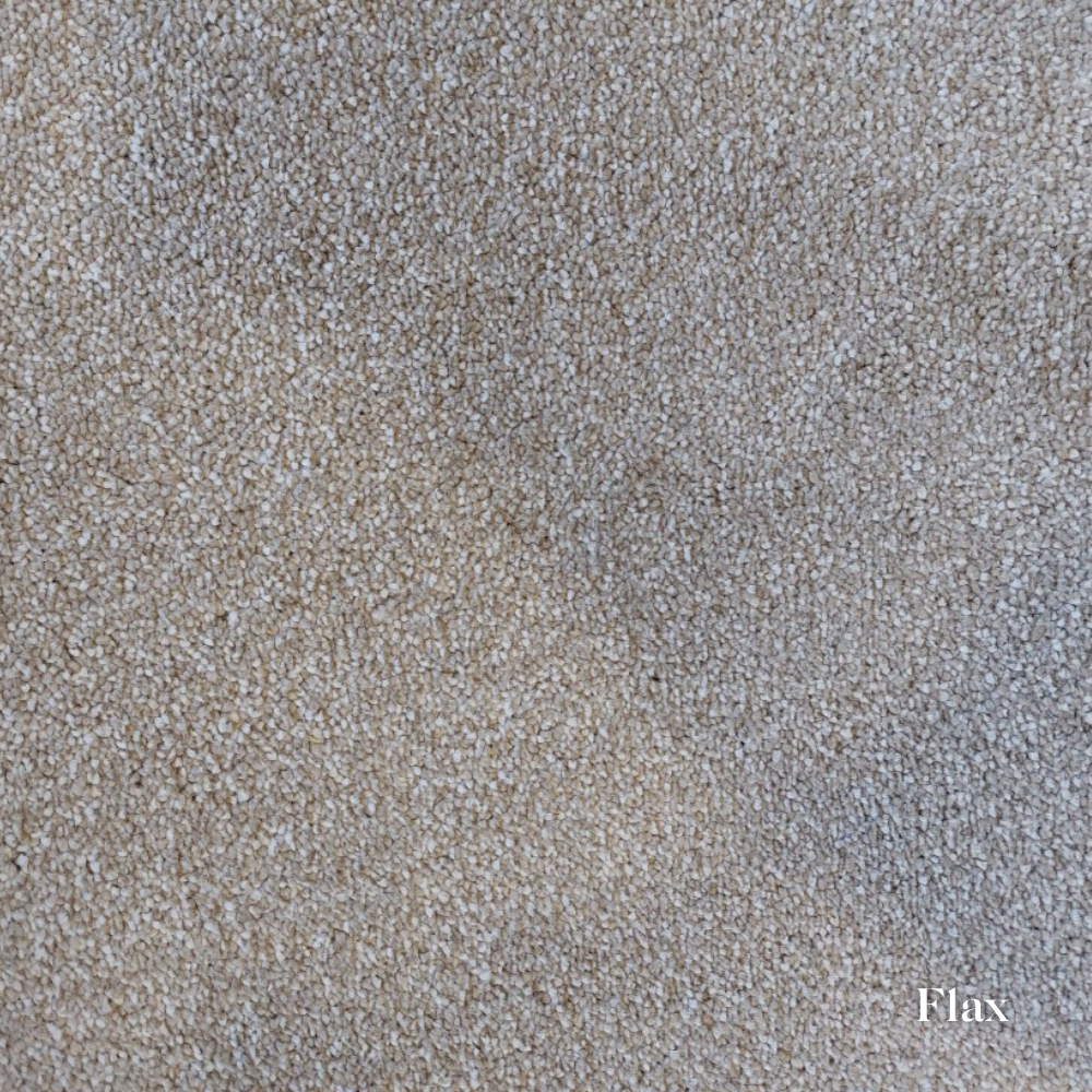 Close-up of a textured beige surface with 'Flax' branding.
