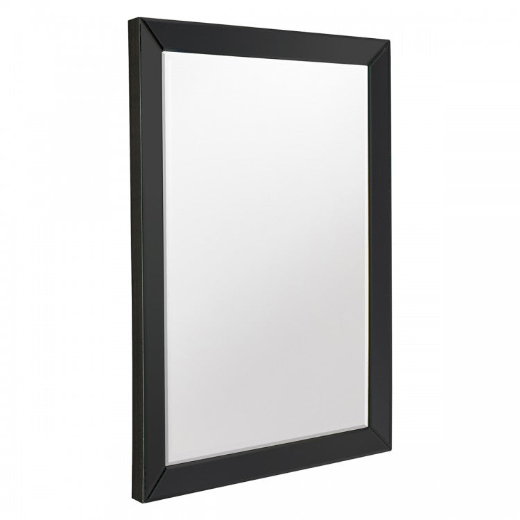 The Gallery Luna Rectangle Mirror in Black features Sleek bevelled design, versatile orientation and timeless elegance.