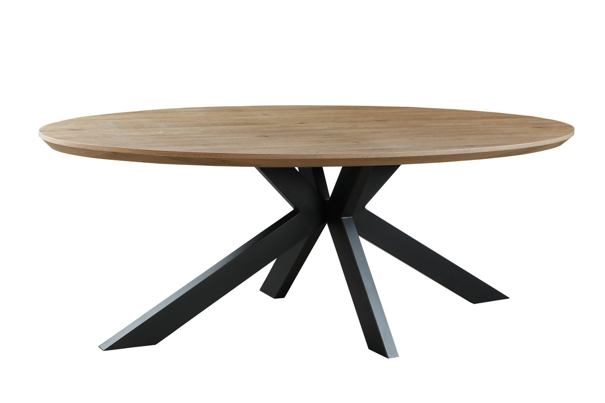Malin Oval Dining Table 1.8m Light Walnut