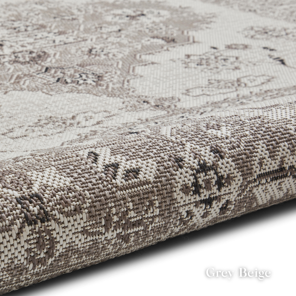 For your indoor or outdoor spaces the Miami Indoor/Outdoor Machine Made Rugs feature styles in vintage or botanical designs and durable polypropylene