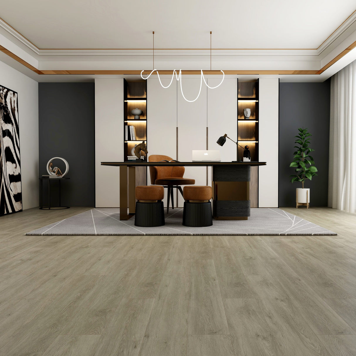Liberty Rock Michigan Vinyl & SPC 5.2mm: 100% waterproof, acoustic underlay (18dB), scratch-resistant PU surface, and easy installation with Uniclic technology