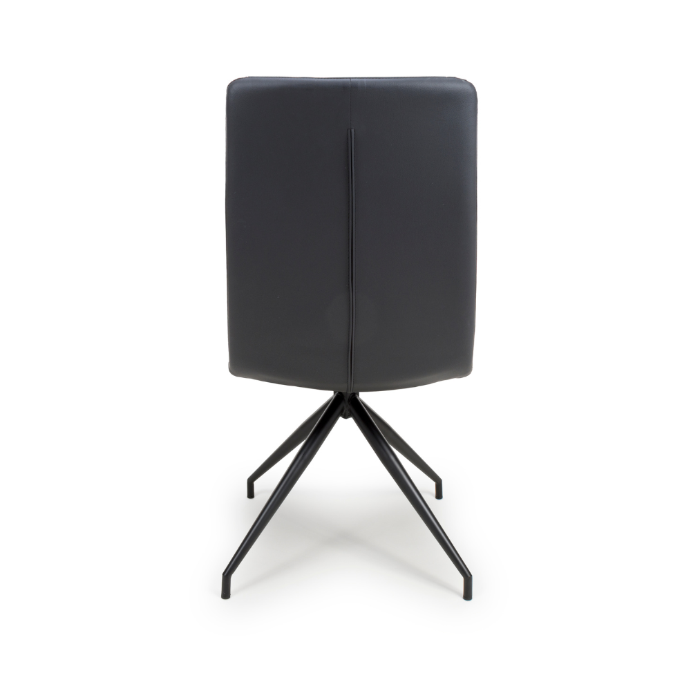 The Nobo Swivel Chair in Black features a 360° swivel base, strong metal legs and plush faux leather with nationwide delivery across Ireland!