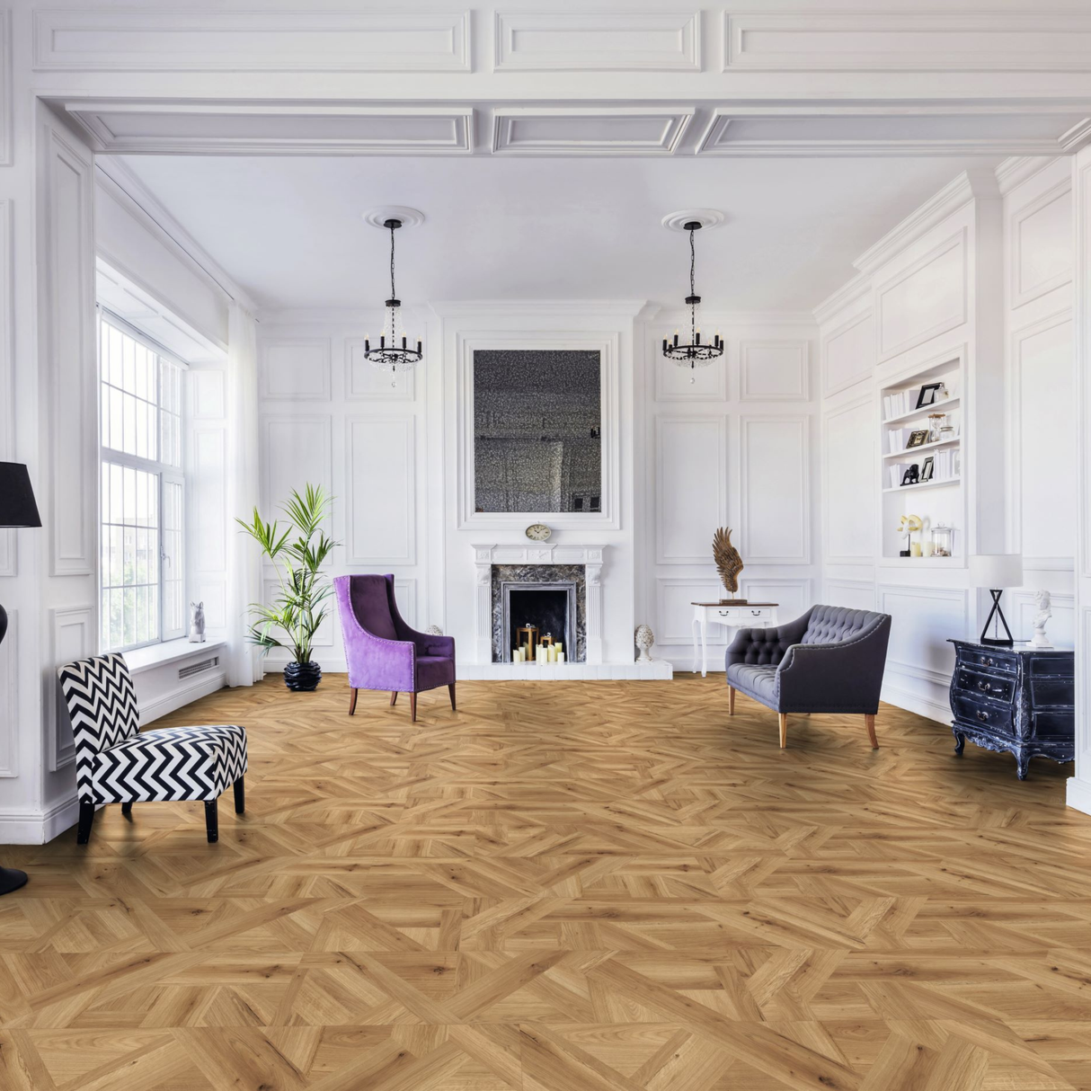 Reale Oak Laminate Flooring 8mm with AC5 durability, natural oak finish, and water resistance. A stylish, hardwearing floor for modern homes.