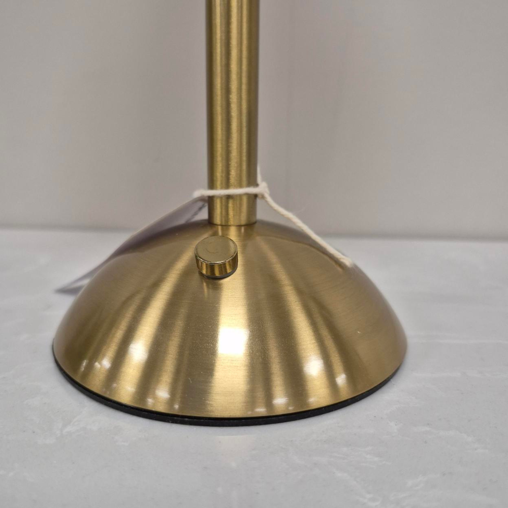 The Rechargeable LED Table Lamp 33cm in Gold base & Crystal shade features 3 light tones, a built in USB port & a compact 33cm design for any modern space