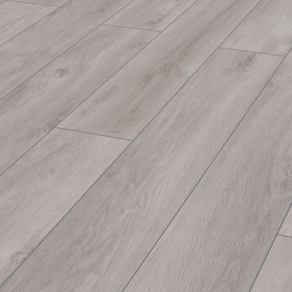 The Robusto Oak Premium Laminate Flooring - 12mm features, AC5 durability, eco-friendly and easy 5G click system installation.