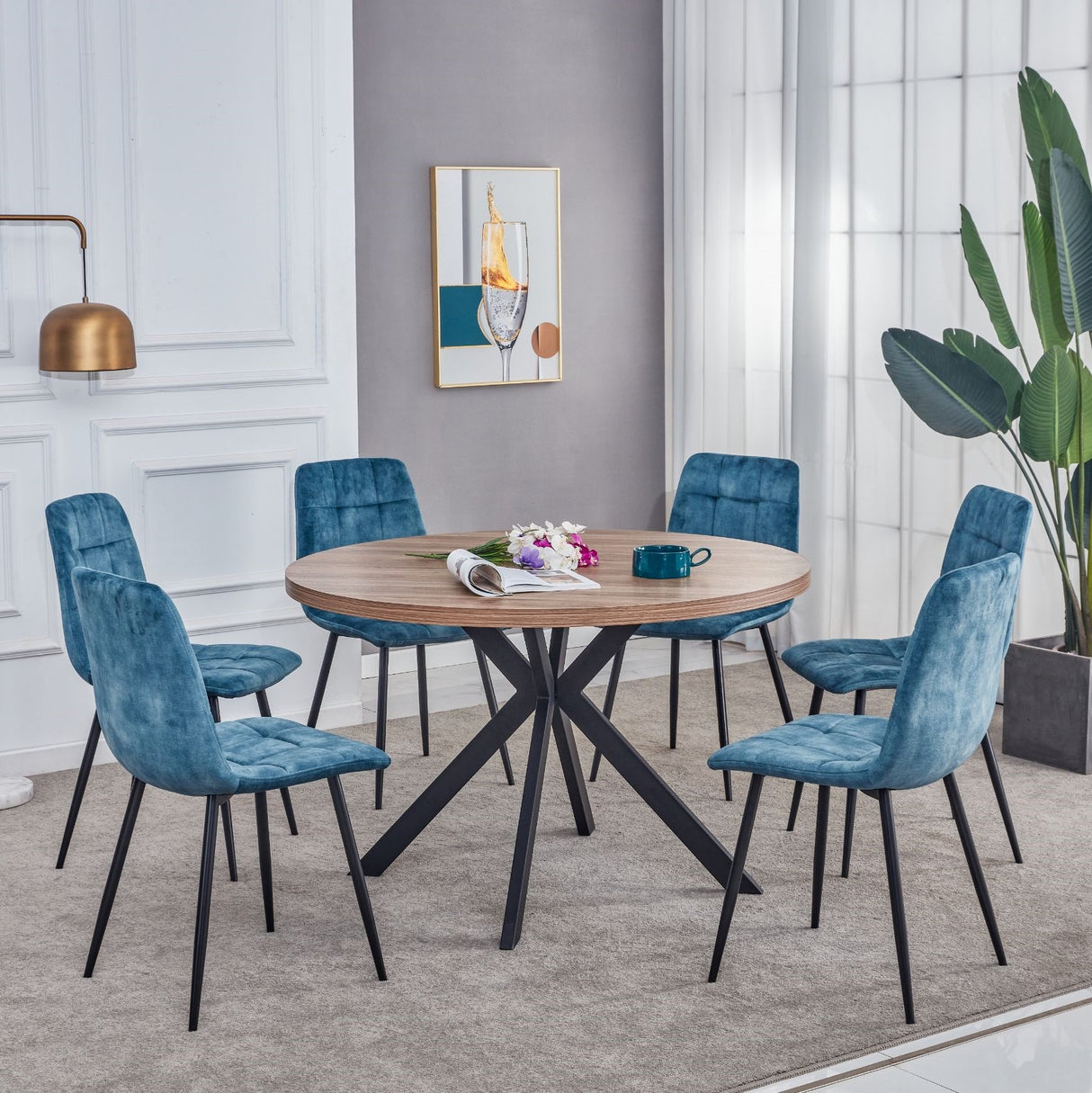 Florence Walnut Round Dining Table