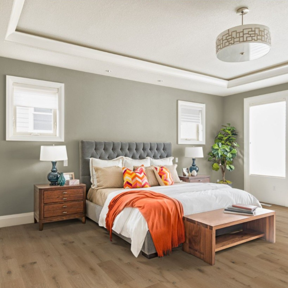 The Santorini White Oak Engineered Flooring - 15mm features warm tones, white grains, durable multi layer construction, easy to install and eco-friendly