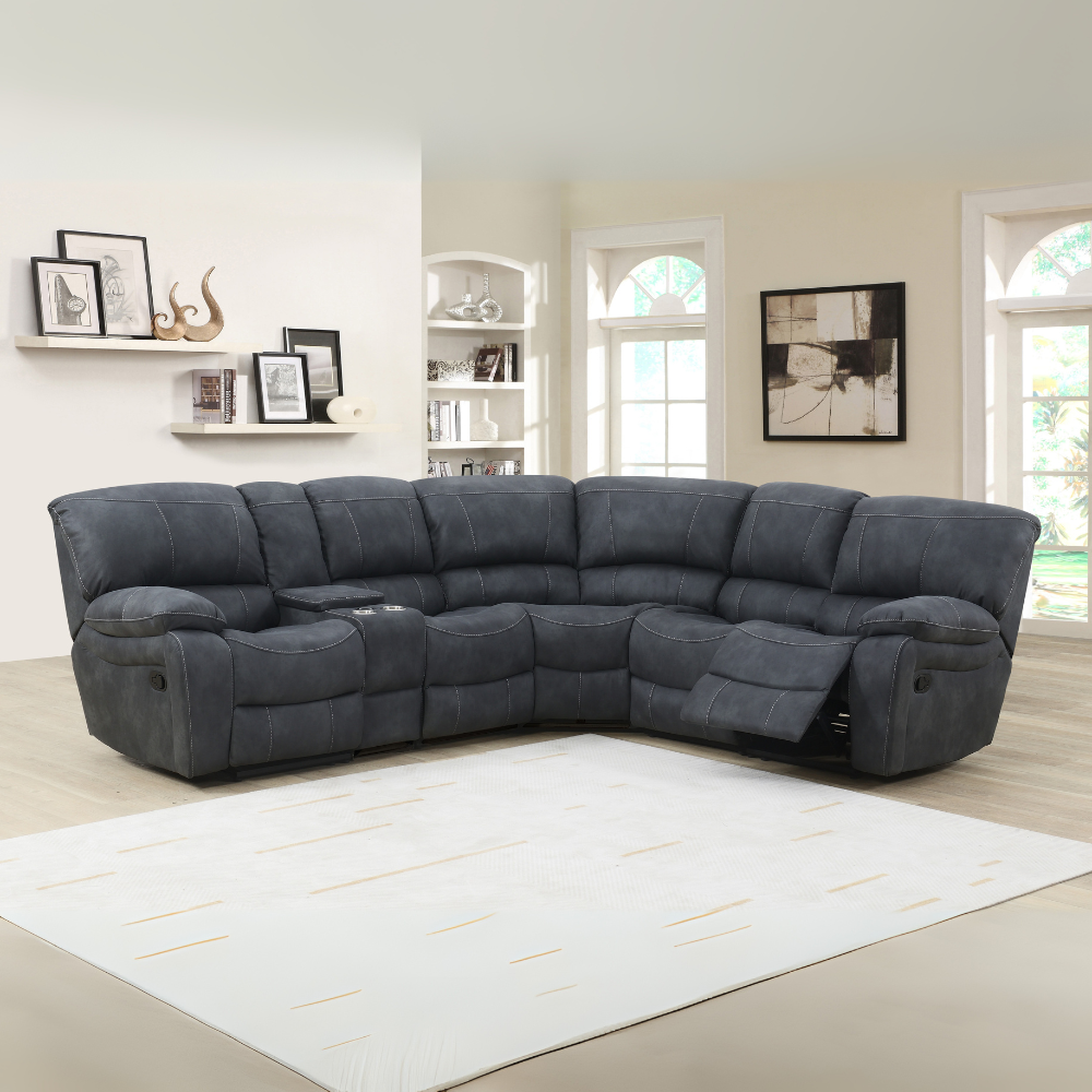 Relax in style with the Savanna Recliner Sofa in Slate Grey features plush comfort, smooth recline and modern design makes it perfect for living rooms