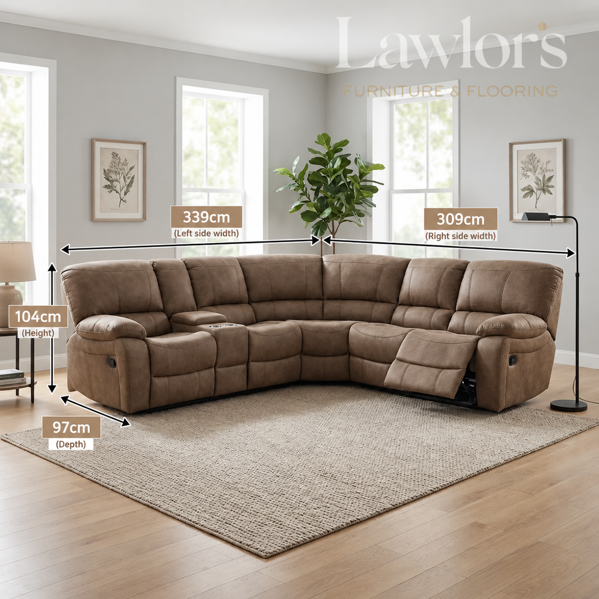 Savanna Recliner Sofa - Taupe
