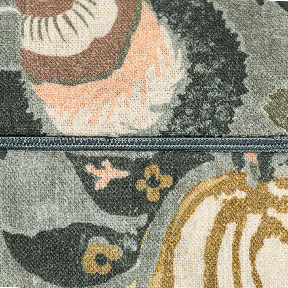 The Scatter Box Millie Green Cushion 45x45cm features a soft cotton fabric, floral print, knife-edge finish