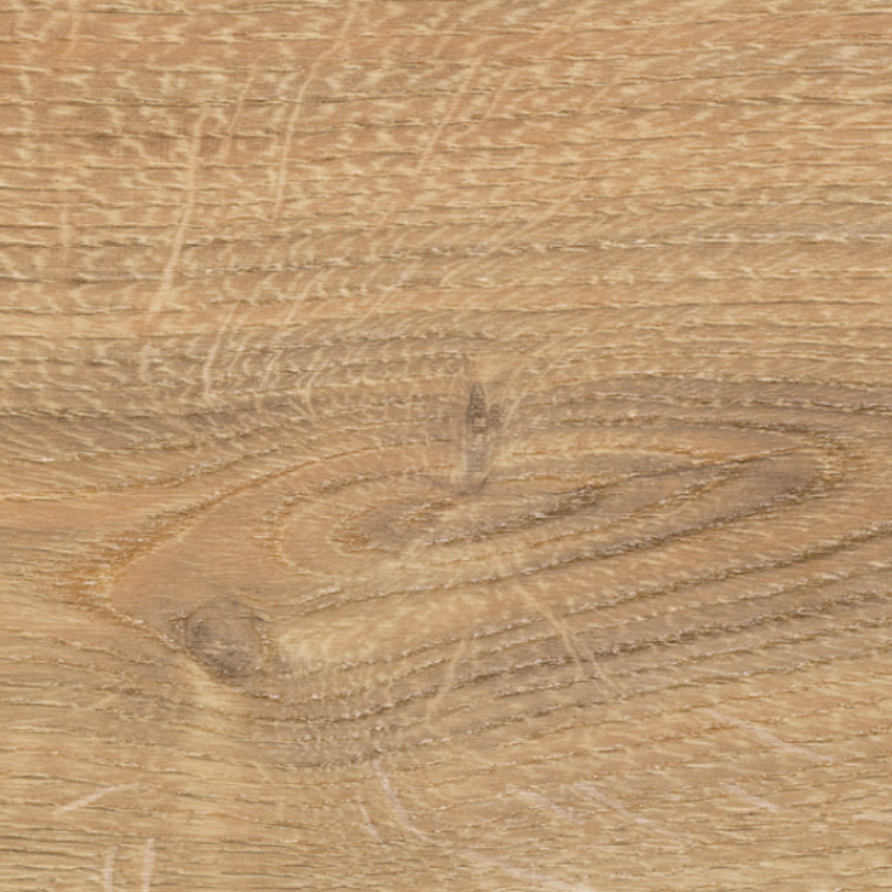 A close-up texture of a light oak wood grain surface with visible natural patterns, knots, and fine scratches.