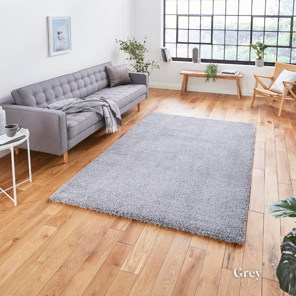 Introduce style with the Sierra Plain Shaggy Machine Made Rugs range with ultra soft pile, textured feel and durable machine made quality.