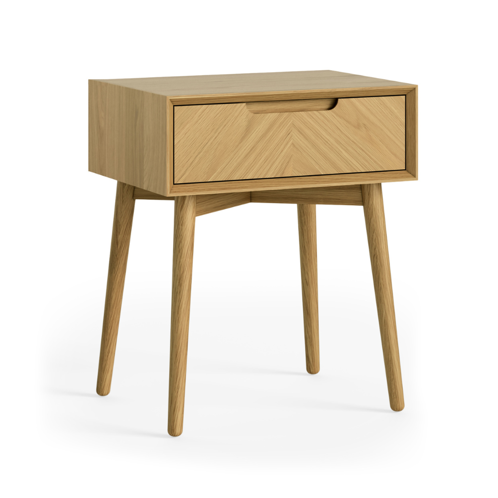 The Valencia Lamp Table features a sleek high gloss finish, compact box design and pull out drawer where modern luxury with practical storage
