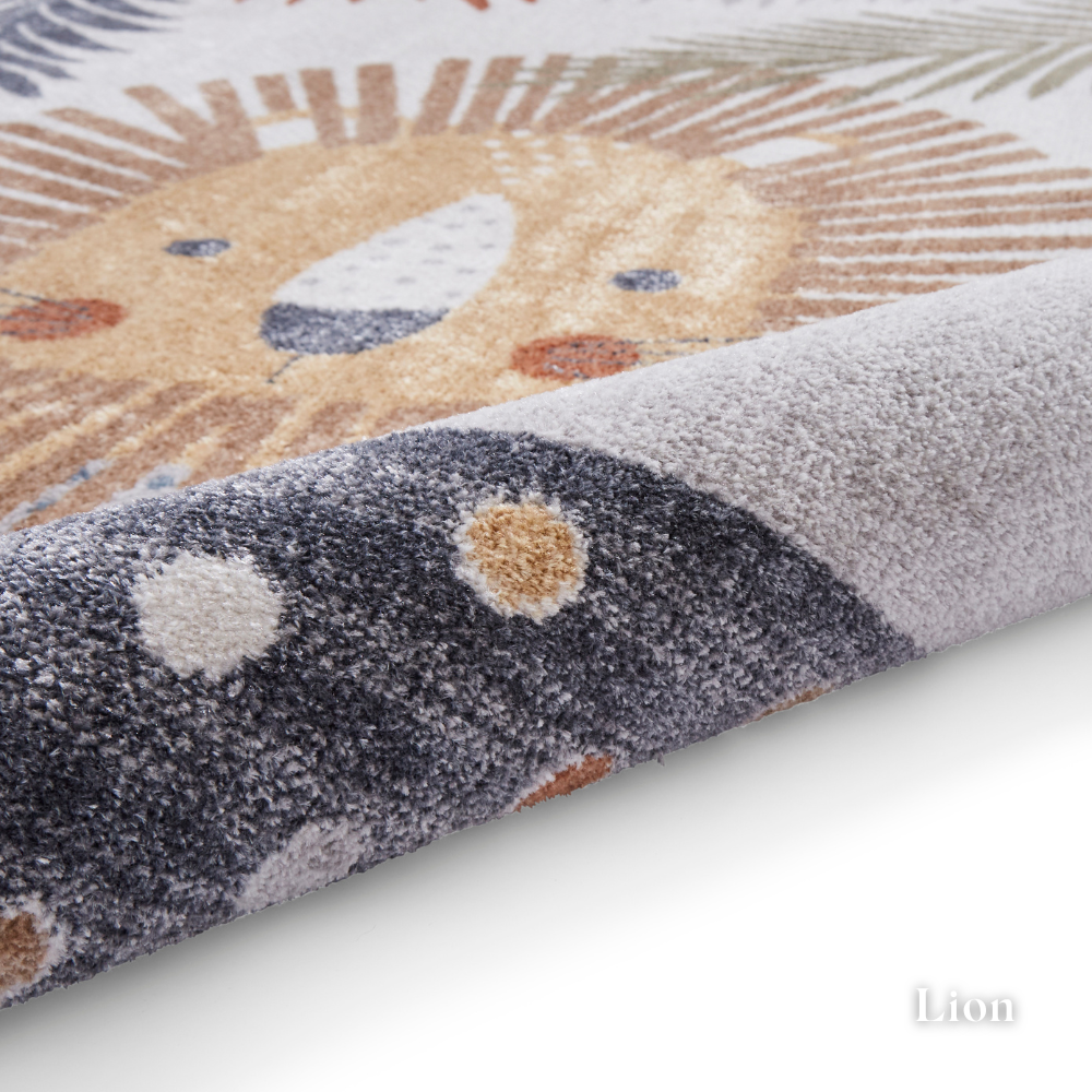Add joy with the Vida Kids Collection Machine Made Rugs featuring playful designs like lions, pandas & rainbows while also being soft and durable