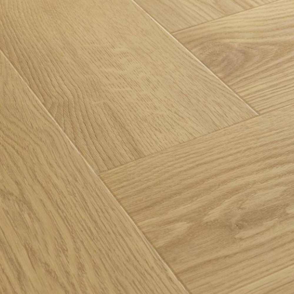 The Virgin Oak Herringbone SPC Flooring features a timeless oak design, suitable for underfloor heating, Titanium Nano finish and a 25 year warranty