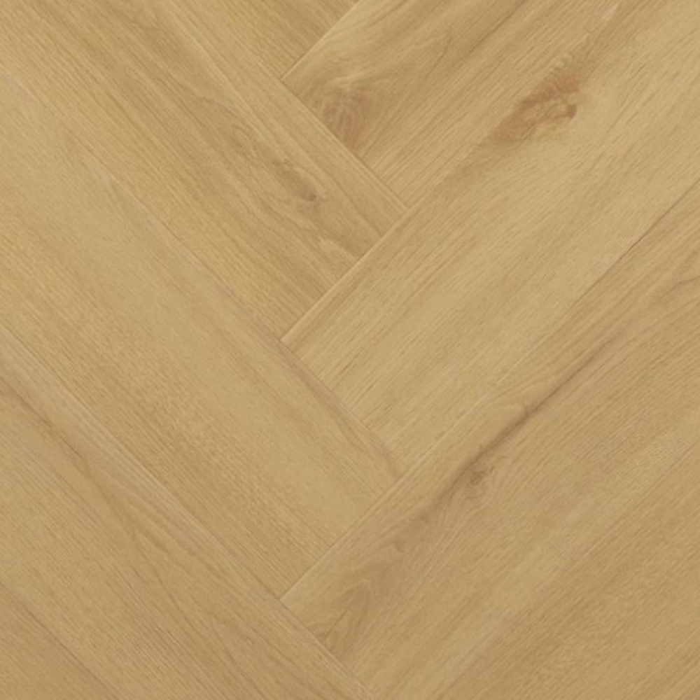 The Virgin Oak Herringbone SPC Flooring features a timeless oak design, suitable for underfloor heating, Titanium Nano finish and a 25 year warranty