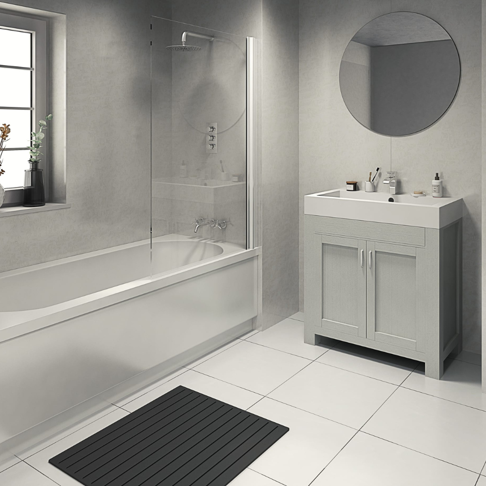 The Aquaply Origins Artic Summer wall panel brings a silvery shimmer with easy installation, antibacterial protection and a 35 year guarantee