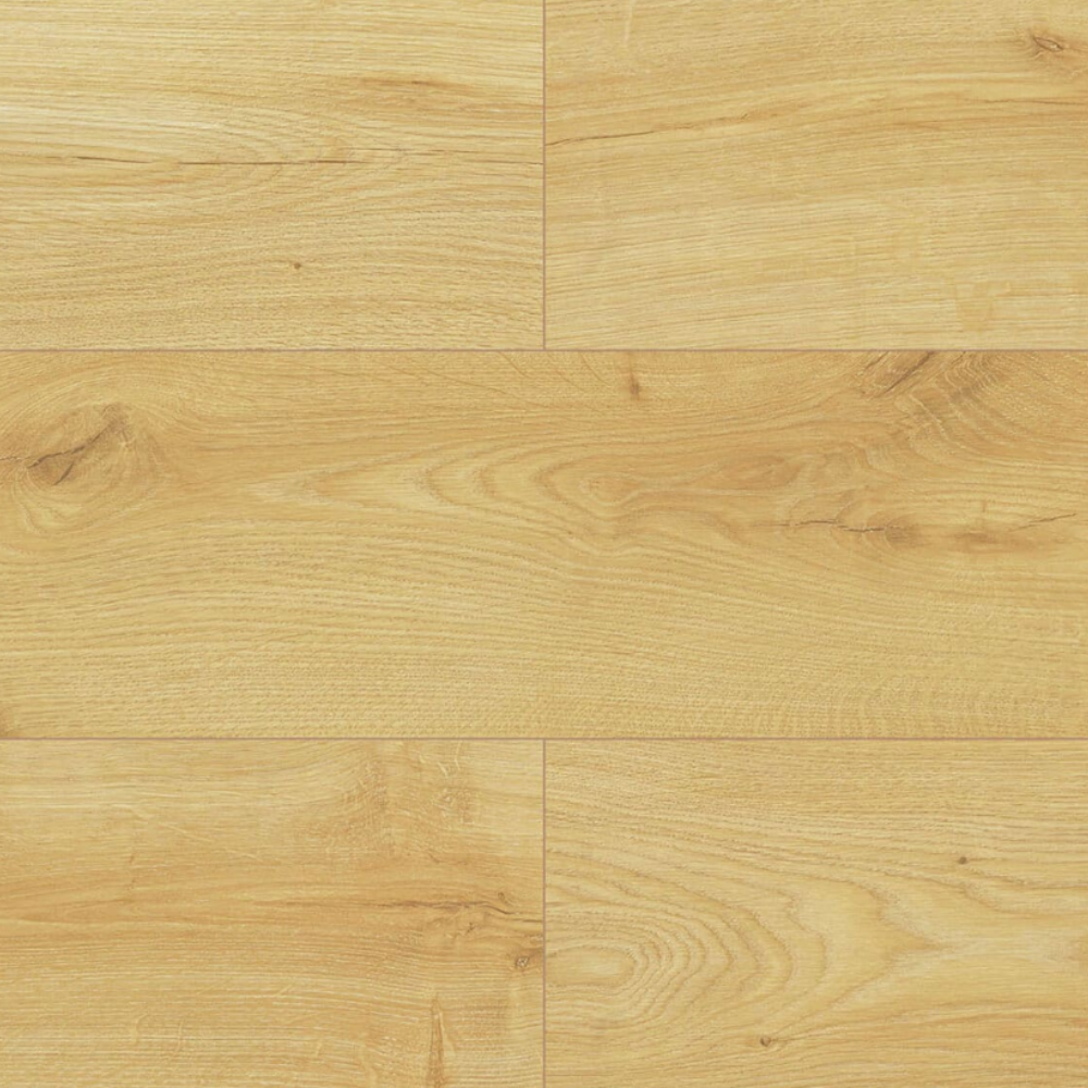 The Warsaw Oak 12mm Laminate Flooring features AC4 rated, light oak tones with natural streaks and knots and 20-year warranty.
